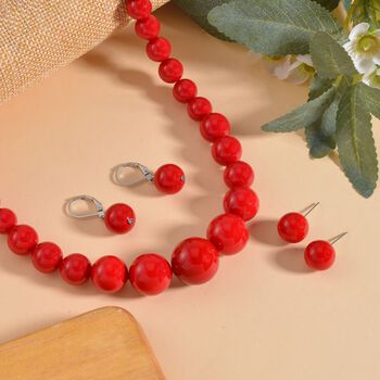 Rosa Muschelkernperle Schmuckset Reiner Edelstahl