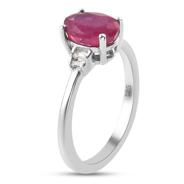 Afrikanischer Rubin und Zirkon-Ring- 1,87 ct. image number 5