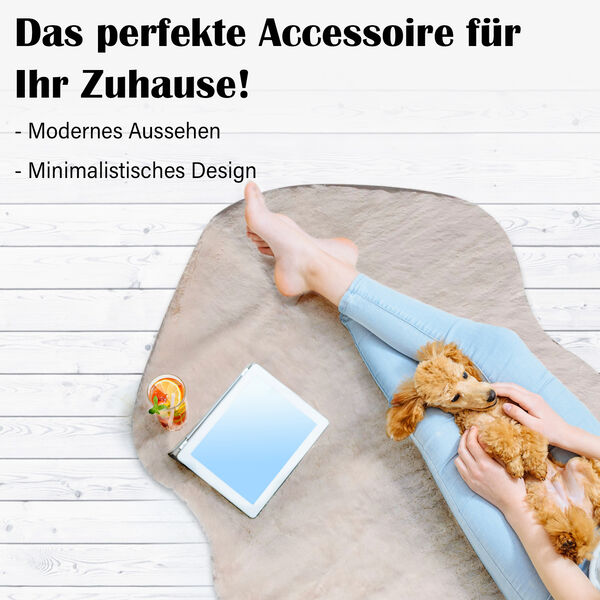 Superweicher Teppich, 1200 GSM, echtes Anti-Rutsch-Material, 60 x 90 cm, Elfenbein image number 2