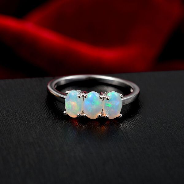 AA Nat&uuml;rlicher, &auml;thiopischer Welo Opal Ring, 925 Silber rhodiniert - 0,93 ct. image number 2