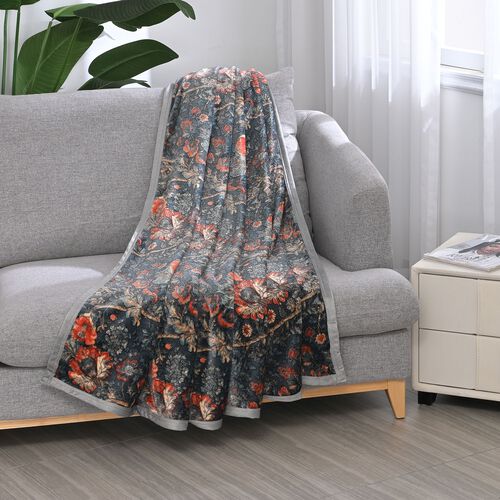 Luxuriöse Sofaüberwurf Decke, 100% Polyester, dunkelgrün image number 0