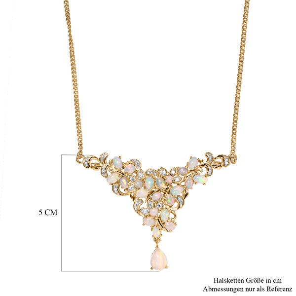 Nat&uuml;rliche, &auml;thiopische Opal und Zirkon-Halskette in Silber image number 6