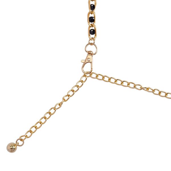 Modischer Kettengürtel, Aluminium + Kunststoff-Zierperlen, Gesamtlänge 115cm (65+50), 30g, gewebt, Schwarz image number 3