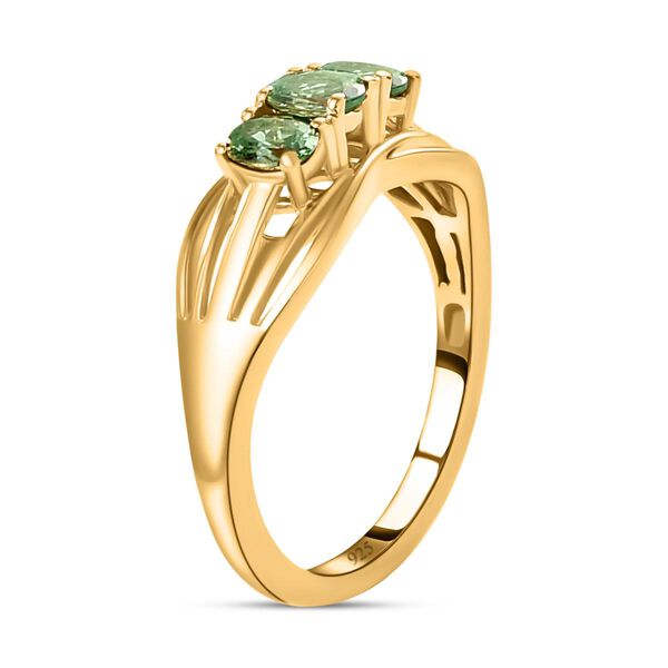 Natürlicher Merelani Mint-Granat Ring, 925 Silber vergoldet (Größe 20.00) ca. 0.57 ct image number 5