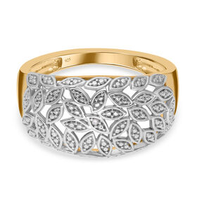 ALLORO zweifarbiger Ring mit Diamantakzenten