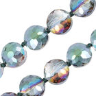 Mehrfarbige Glaskristall-Halskette, 90 cm, silberfarben image number 2