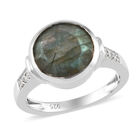 Labradorit und Zirkon-Ring, 925 Silber platiniert  ca. 3,03 ct image number 3