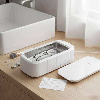 Ultraschallreinigungsger&auml;t f&uuml;r Brillen, 24W, 600ml, 24,5x12,2x7cm, wei&szlig;