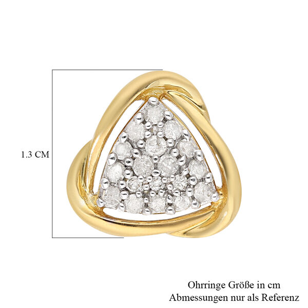 Wei&szlig;e Diamant-Ohrringe, 925 Silber Gelbgold Vermeil, ca. 0.50 ct image number 4