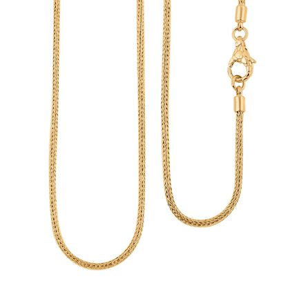 Royal Bali Kollektion - Tulang Naga Halskette, ca. 50 cm 925 Silber 916 Gelbgold Vermeil ca. 17,28g