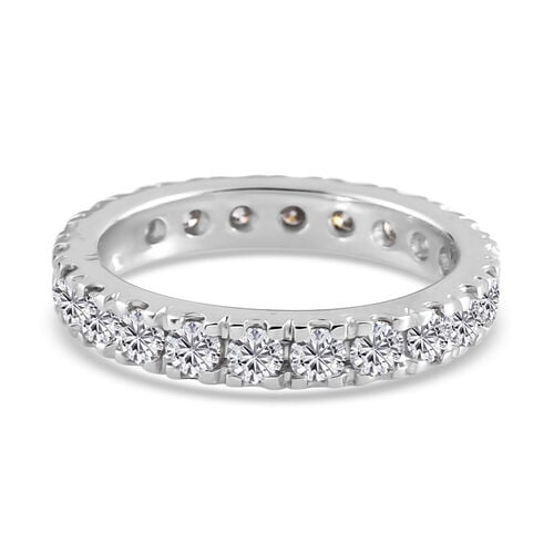 88 Facetten Moissanit-Ring, 925 Silber platiniert  ca. 1,32 ct image number 0