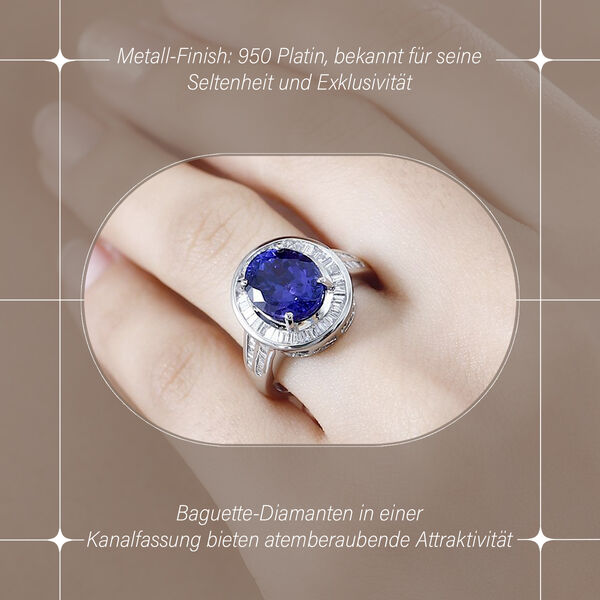 RHAPSODY AAAA Tansanit und VS Diamant Ring in 950 Platin - 5,59 ct. image number 3
