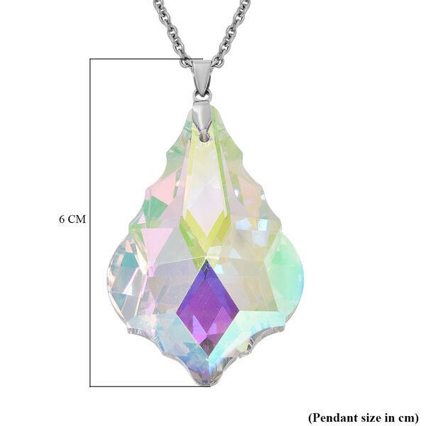 Simulierter, lila Kristall-Anh&auml;nger mit Kette - 90 ct. image number 5