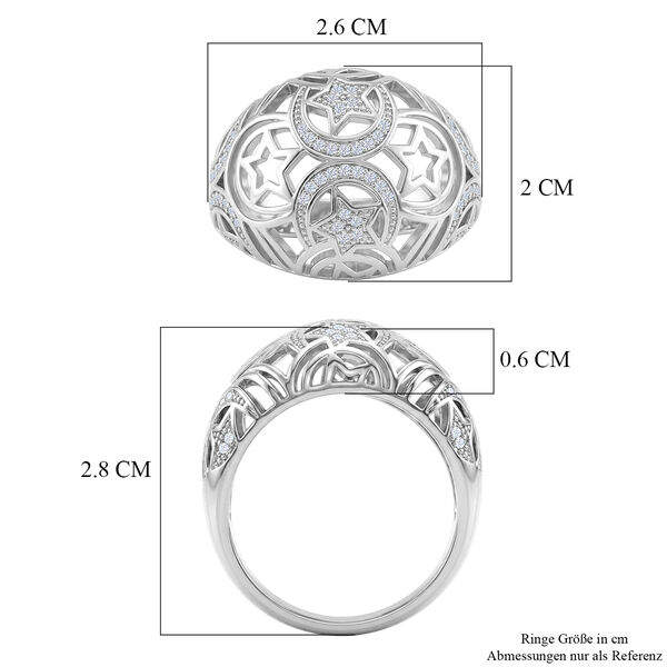 Wei&szlig;er Zirkonia Ring Nickelfreies Messing (Gr&ouml;&szlig;e 21.25) image number 5