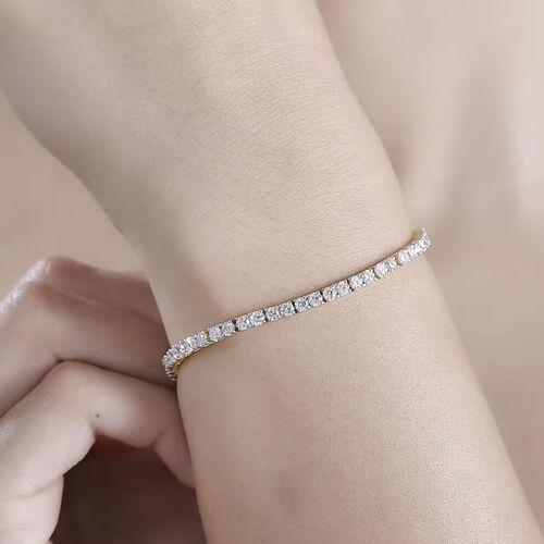 LUXURIANT DIAMOND- SGL zertifiziertes VS-EF Labor Diamant Armband in 585 Gelbgold, 19cm - 5 ct. image number 3