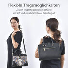 Echtleder Tasche mit Schlangenhaut-Muster, 32x12x23 cm, Schwarz und khaki image number 4