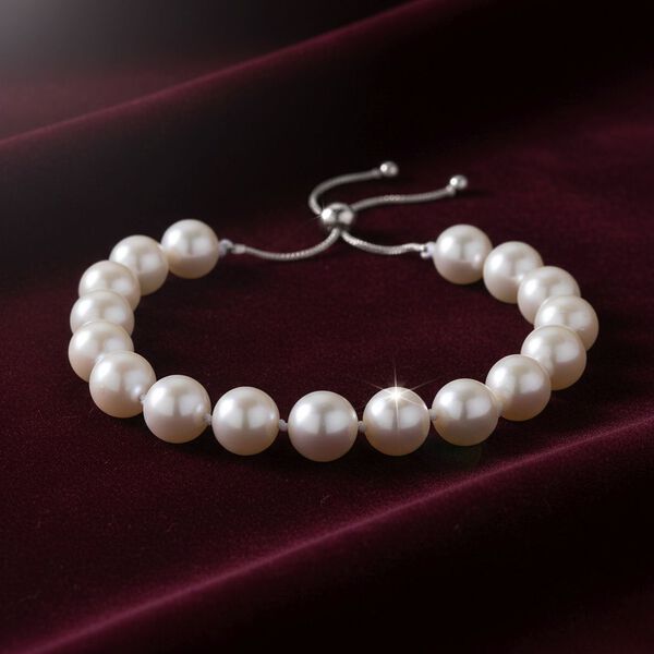 D'Joy flexibles wei&szlig;es Edison Perle Armband image number 1