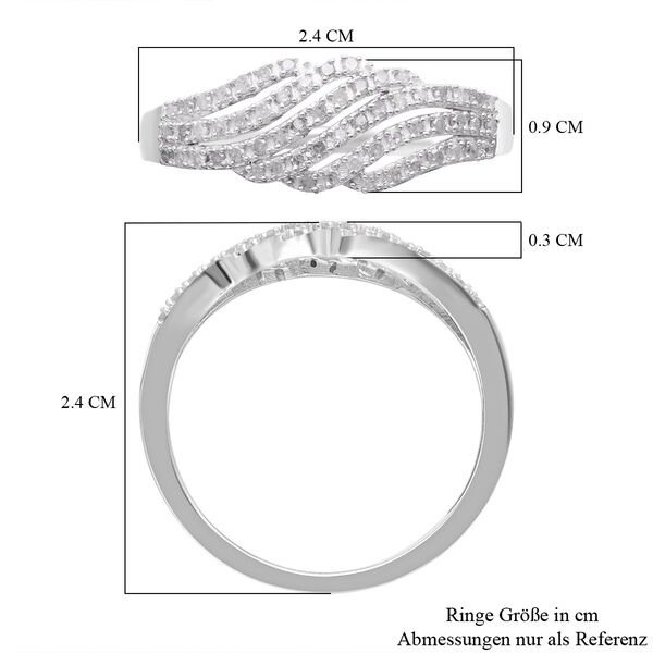 Wei&szlig;er Diamant Ring, 925 Silber platiniert (Gr&ouml;&szlig;e 20.00) ca. 0.33 ct image number 6
