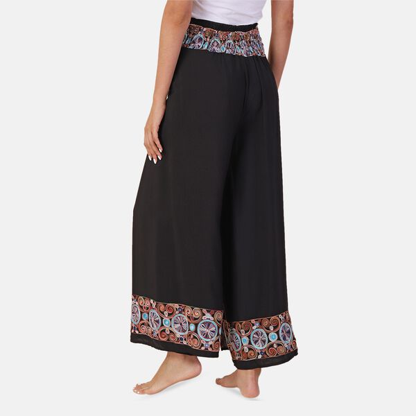 LA MAREY - bedruckte Sommerhose, schwarz, 38-42 image number 1