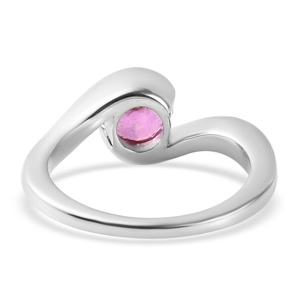 Premium Ilakaka Rosa Saphir Bypass-Solit&auml;r-Ring, 925 Silber platiniert, 1,19 ct. image number 6