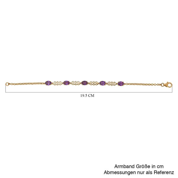 Afrikanischer Amethyst Armband ca. 19 cm 925 Silber vergoldet ca. 3.71 ct image number 5