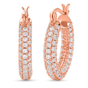 Wei&szlig;e Zirkonia-Ohrringe, reines Messing ca. 15,00 ct