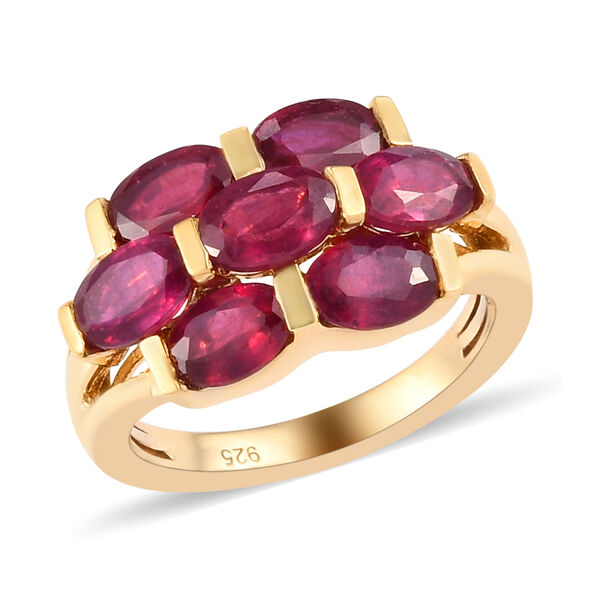 Afrikanischer Rubin (Fissure gef&uuml;llt) Ring 925 Silber vergoldet image number 4