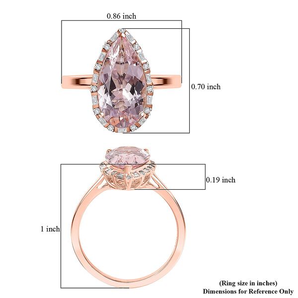 LUXORO AAA Rosa Morganit, Wei&szlig;er Diamant Ring 417 Gold (Gr&ouml;&szlig;e 20.00) ca. 3,46 ct image number 5