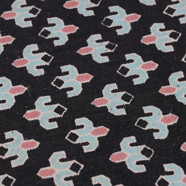 Handgewebter bedruckter L&auml;ufer aus 100 % Baumwolle, 180x120 cm, Mehrfarbig image number 5