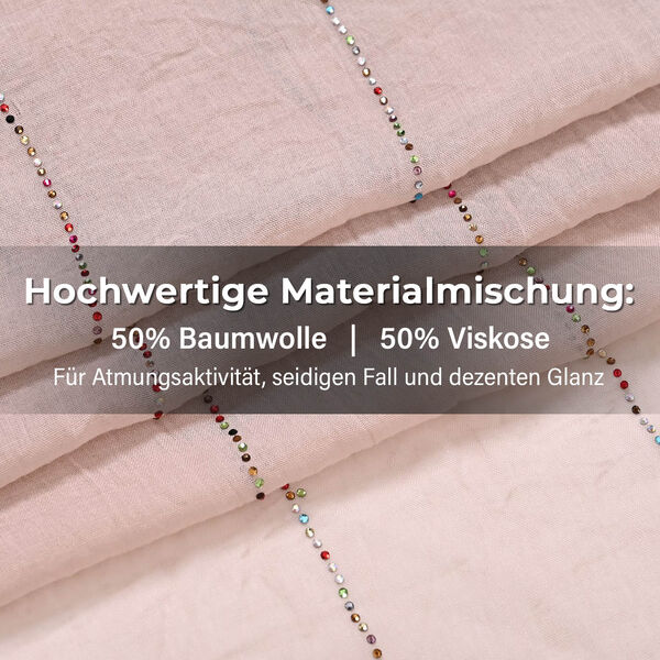 Perlenverzierter Schal, 50% Baumwolle 50% Viskose, 180x90cm, Beige image number 4