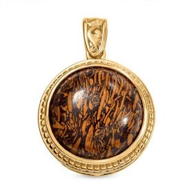 Skript Stein Anhänger, Messing, ca. 14.66 ct