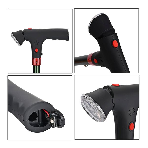 Faltbarer Smart-Gehstock mit LED Licht und Alarm, Belastbarkeit 113 KG, Gr&uuml;n, Ben&ouml;tigt 2xAAA-Batterien (nicht im Lieferumfang enthalten) image number 7