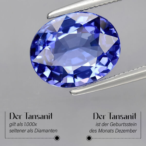 AAA Tansanit und Diamant Anhänger in 585 Gold - 1,06 ct. image number 4