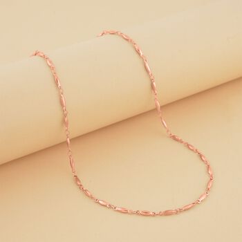 Feine Spindel-Gliederkette, Reiner Edelstahl IP Rosa Plattierung Halskette ca. 50 cm ca. 6,50g