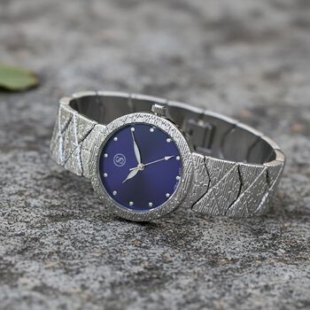 STRADA - Uhr mit japanischem PC21S Uhrwerk, blauem Sonnenschliff-Zifferblatt und Legierungsgeh&auml;use