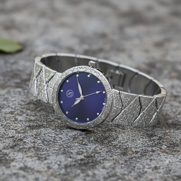 STRADA - Uhr mit japanischem PC21S Uhrwerk, blauem Sonnenschliff-Zifferblatt und Legierungsgehäuse image number 2