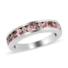 Rosa Turmalin und Zirkon Band Ring 925 Silber Platin-Überzug image number 3