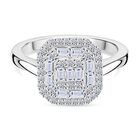 Lab Grown Diamant SI-GH Ring 925 Silber rhodiniert (Größe 17.00) ca. 0,50 ct