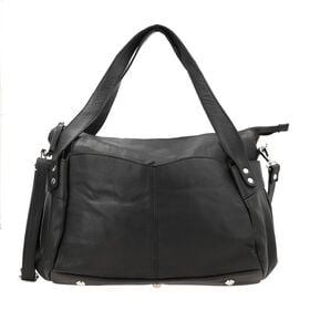 100% Echtleder Weekender Reisetasche mit RFID-Schutz, Schwarz