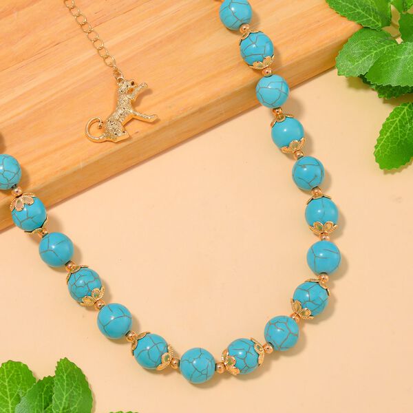 Blaue Howlit-Halskette, 45 cm - 420 ct. image number 2