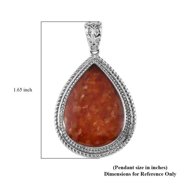 Feueropal-Fragment Anh&auml;nger, Edelstahl ca. 5,33 ct image number 6