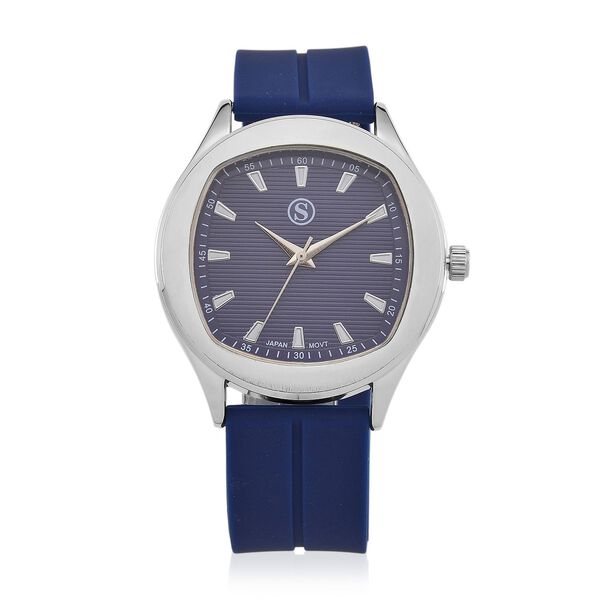 STRADA - Armbanduhr Legierung, silberfarben, Zifferblatt Blau-Hydraulic, 3 ATM wasserdicht image number 0