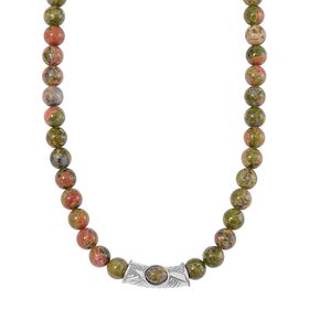 Unakite Halskette, 45 cm - 330 ct.