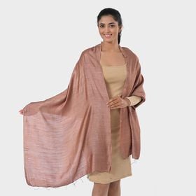 Modische Schal aus 40% Seide und 60% Leinen, 70 x 200 cm, Beige