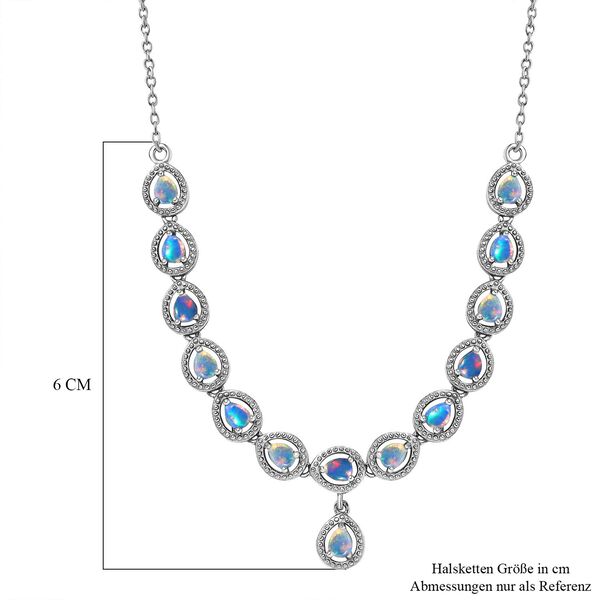 AA natürliche äthiopische Welo Opal-Halskette 45cm- 1,55 ct. image number 7