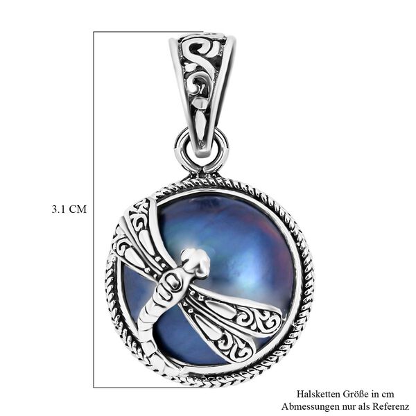 Royal Bali Kollektion - Blauer Mabe Perle-Anhänger image number 6