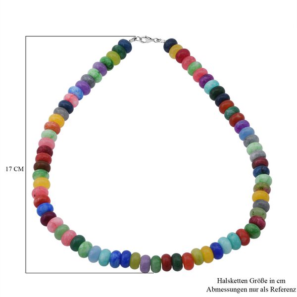 Mehrfarbiger Achat Halskette ca. 45 cm 925 Silber ca. 372,00 ct. image number 5