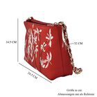 Luxury Edition: Seidenbrokat Handtasche mit Echtem Leder und Satin Geschenbox, RFID, Rot image number 6