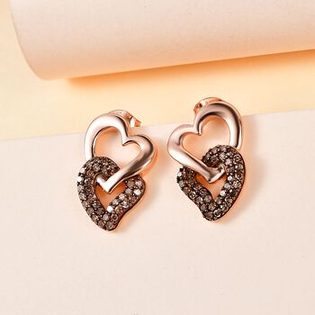 GP Amore Kollektion - Champagner Diamant und Kanchanaburi blaue Saphir-Ohrringe - 0,57 ct.