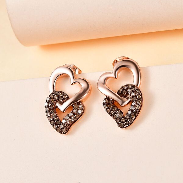 GP Amore Kollektion - Champagner Diamant und Kanchanaburi blaue Saphir-Ohrringe - 0,57 ct. image number 1